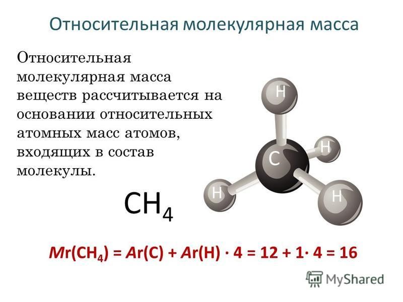 Рассчитайте относительные молекулярные массы ch4