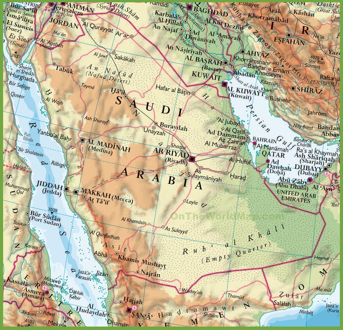 Саудовская Аравия политическая карта