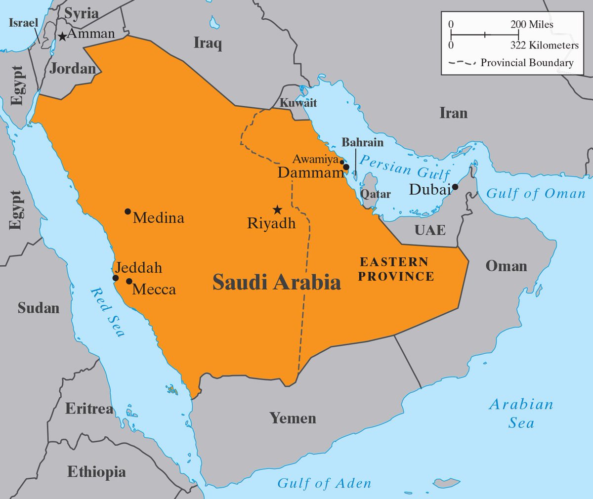 саудовская аравия на карте